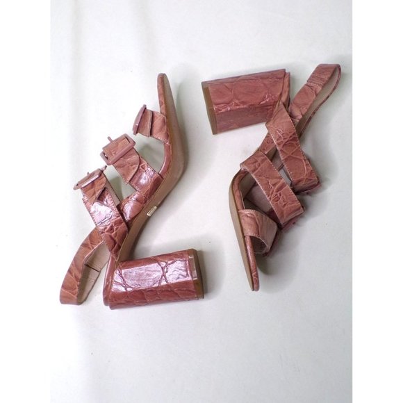 LOUISE ET CIE Loni Block Heel Strappy Sandal Shoes 9 Soft Rose NEW $160 - Picture 8 of 11